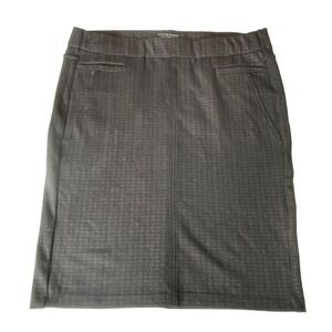 Liverpool Los Angeles Womens Size 10 Black Brown‎ Grid Pull On Pencil Skirt
